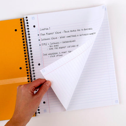 Spiral Notebook + Study App, 6 Pack, 5 Subject, College Ruled Paper, Fights Ink Bleed, Water Resistant Cover, 8-1/2" x 11", 200 Sheets, Assorted Colors