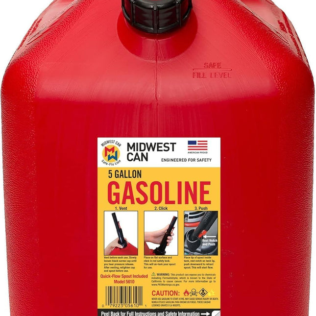 5-Gallon Safe-Flo Auto Shut Off Gas Can - Red