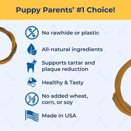 N-Bone Puppy Teething Rings Grain-Free Blueberry & BBQ Flavor Dog Treat, 6 Count Bag, 7.2-oz