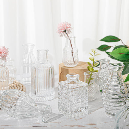 Glass Bud Vase Set of 32 Pcs, Small Glass Vases for Flowers