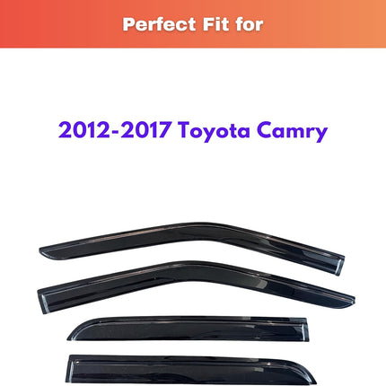 KPY Rain Guards Fit for 2012-2017 Toyota Camry, Out-Channel Window Visors Vent Wind Deflectors 4PC, Car Accessories for 12-17 Camry