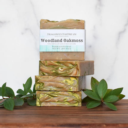 Woodland Oakmoss Soap Bar for Men (1 Pack) | Handmade Soap | Earthy, Woody Scent with Amber, Musk, Vetiver & Vanilla | Gentle, Natural Ingredients | Ultimate Outdoorsman Collection, 4oz Bar