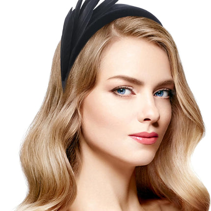 Zinniday Fashion Vintage Feather Headband - 1920s Headband Hat Cocktail Wedding Tea Party Headpiece for Women Girl