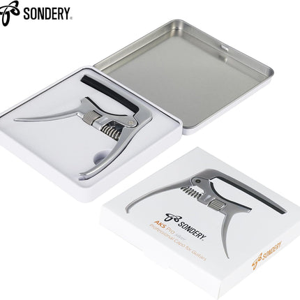 Sondery Capo Professional for Acoustic and Electric Guitars, Trigger Tension Adjustable
