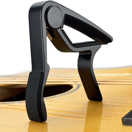 WINGO Guitar Capo for Acoustic and Electric Guitars with 5 Picks for Free, Black.