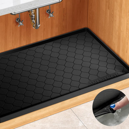 Waterproof Under Sink Mat 34" x 22", Silicone Mat, Dark Gray