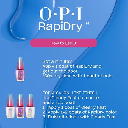 OPI RapiDry Quick Dry Nail Polish Colors | Opaque, Crème, & Shimmer Winter Shades | Smudge Proof, and Fast Drying in 60 Seconds | Vegan Formula