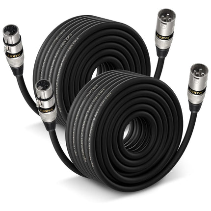 XLR Cable 20ft 4 Pack - Mic Cables Balanced DMX Cable Male to Female