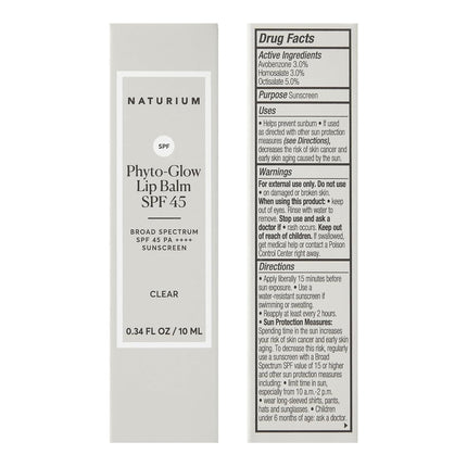 Naturium Phyto-Glow Lip Balm SPF 45 | Hydrating Gloss with Broad Spectrum Sunscreen | 0.34 FL OZ / 10 mL, Clear