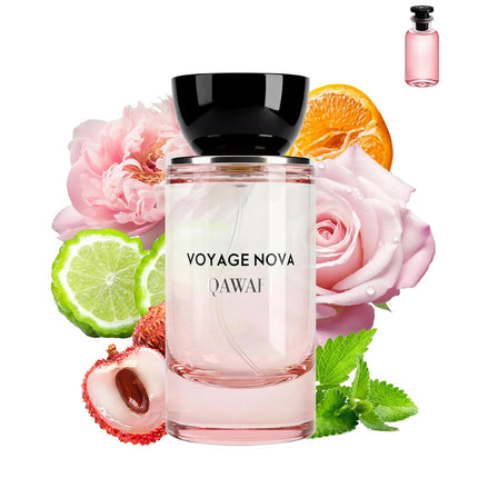 Voyage Nova Eau de Parfum for Women, Lychee Bergamot Ginger, Rose Peony Cocoa Blossom, Elegant Patchouli, Long Lasting Spring Fall Perfume, 50ml 1.7fl oz