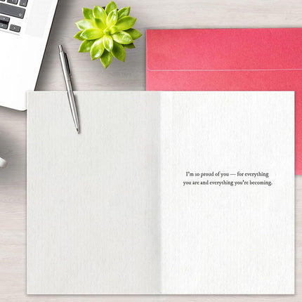 Heartfelt Proud of You Card, Congratulations Graduation Gift for Friends Family, Inspirational Encouragement Greeting Card for Achievement, New Job or Life Milestones