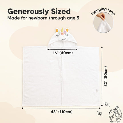 Organic Baby Towel with Hood for Girls, Boys, Soft (Uria)