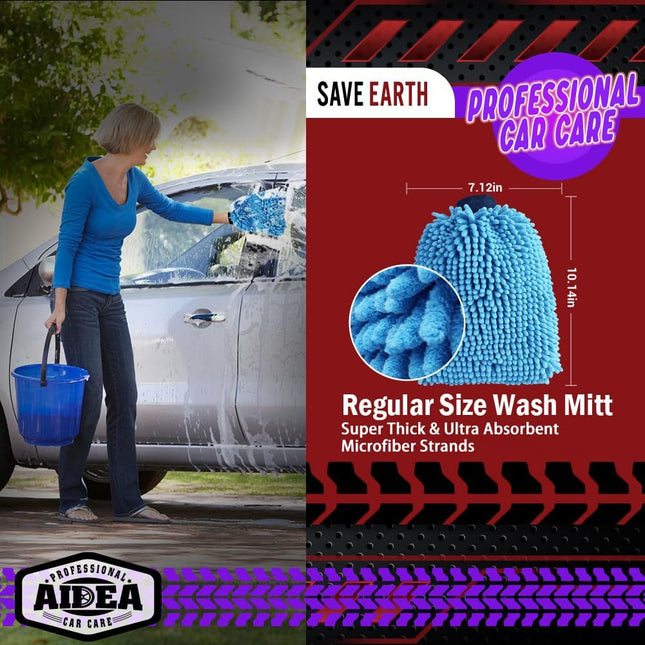 Scratch-Free Chenille Microfiber Car Wash Mitt