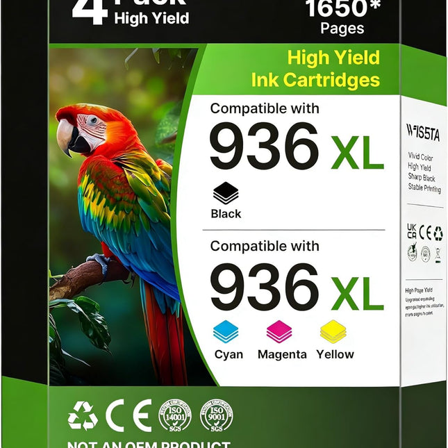 936XL 936 Ink Cartridges, 4-Pack with Smart Tech