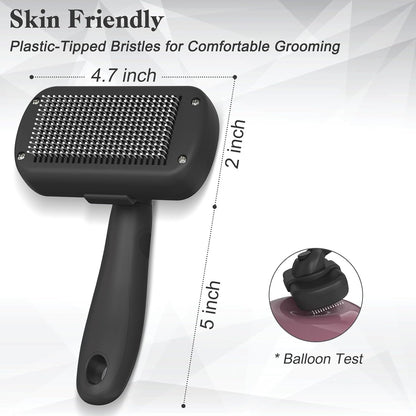 Self Cleaning Shedding Brush - Skin Friendly Grooming Tool for Dogs, Cats, and Puppies, Deshedding and - photo 4