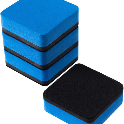 Favourde 48 Pack Magnetic Whiteboard Dry Erase Erasers Chalkboard Cleansers for Classroom, Home and Office (Blue)
