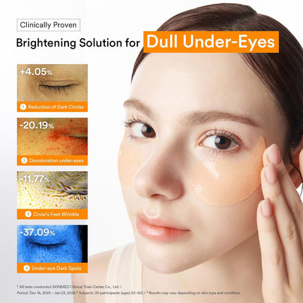 Abib Glutathione Kojic Acid Eye Patches for Radiance Dark Circles & Dark Spots, with Tone-up Jelly, 60 Count, Korean Skin Care