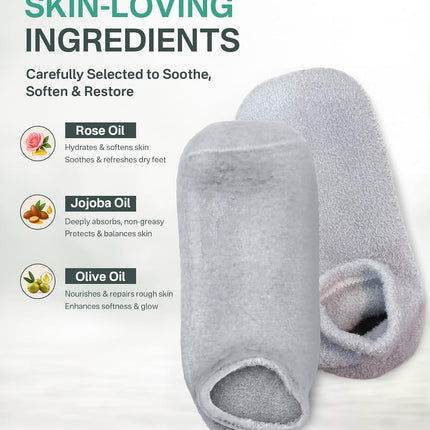 Moisturizing Socks for Dry Cracked Feet, Silicone Socks for Foot Spa(Size 9-11), Gel Socks for Foot Care Overnight, Aloe Socks Heel Protector for Cracked Heel Treatment, Self Care Gifts for Women