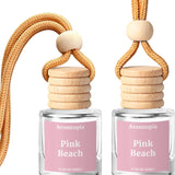Car Air Fresheners 2 Packs, Pink Beach Essential Oil Freshener for Cars, Cute Hanging Car Fragrance Diffuser for Women & Men, Long-Lasting Car Fragrance Gift