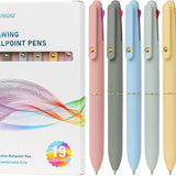 Multicolor Pens 6 Pack,4-in-1 0.5mm Colored Ballpoint Pen,19 Colors Retractable Multicolor Ink Pen,Nurse Accessories for Work,School Supplies,Gifts for Teen Girls (Morandi-19 Colors)