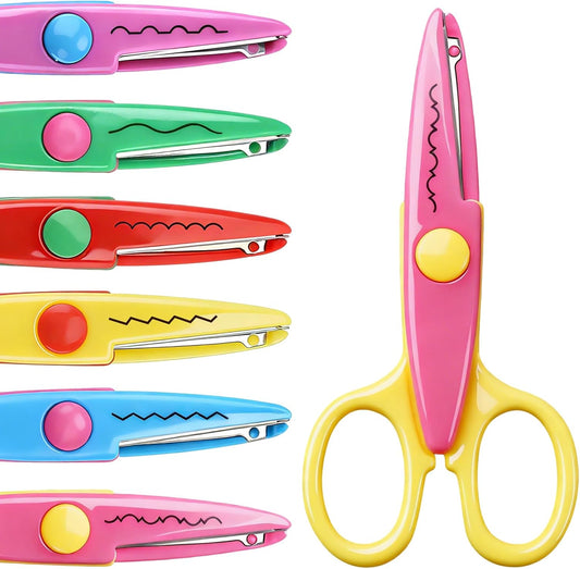 6pcs Craft Scissors, Decorative Edge for Scrapbook & School