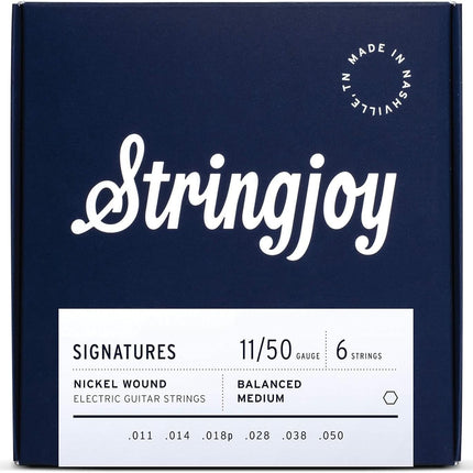 Stringjoy Signatures 11-50 Balanced Medium Gauge – Nickel Wound Electric Guitar Strings - Balanced Tension for Exceptional Playability and Powerful Tone, Electric 6 String Set, 1-Pack
