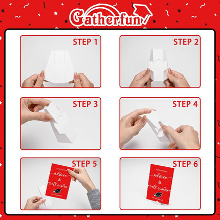 50PCs Graduation Wish & Advice Cards for Class of 2026 - Graduation Party Favors ，Graduation Decorations, Congrats Grad Graduation Cards to Cherish Memories（Red and Black）