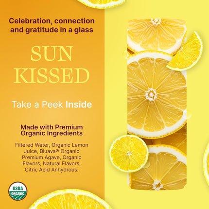 MEDASE Lemon Drop "Sun Kissed" Non-Alcoholic Mocktail (12oz 4 Pack) Authentic Taste, Healthy and Organic Drink, Alcohol Free Beverage, Low Calorie, Gluten Free, Vegan, GMO Free