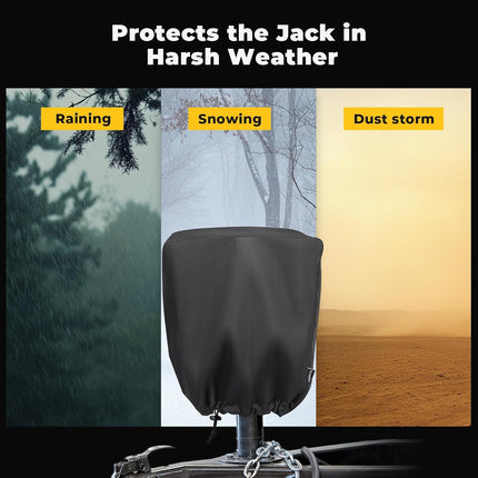 Electric Tongue Jack Cover, BougeRV 600D Universal Trailer RV Electric Tongue Jack Protective Cover (Size 14″H x 5″W x 10″D)