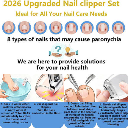 2026 Electric Automatic Nail Clipper & Trimmer an Oblique Nail Clippers Set,LED Light + 3-Speed Electric Nail File Kit with Dust Catcher, Ideal for All Your Nail Care Needs,Home Manicur Pedicure