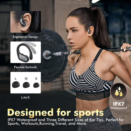 Wireless Earbuds, Sports Bluetooth Headphones, 80Hrs Playtime Ear Buds with LED Power Display, Noise - photo 5