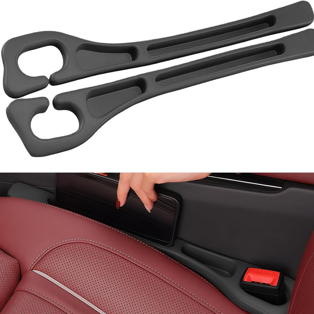 2-Piece Black Car Seat Gap Filler Organizer