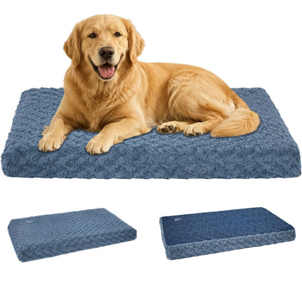 Tapete para cama de perro, colchón para jaula, ultra suave para perrera, gris, grande