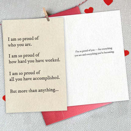 Heartfelt Proud of You Card, Congratulations Graduation Gift for Friends Family, Inspirational Encouragement Greeting Card for Achievement, New Job or Life Milestones