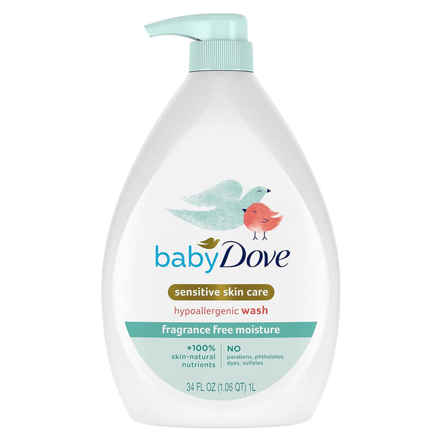 Baby Sensitive Skin Care Baby Wash Fragrance Free Moisture For Baby Bath Time Fragrance Free and Hypoallergenic, Washes