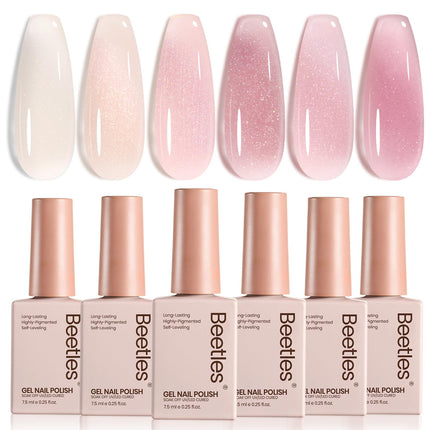 Jelly Gel Nail Polish Set, 6 Colors