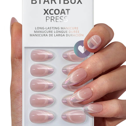 Press On Nails, Short Almond Pink Fake Nails, 32Pcs Full Kit - photo 19