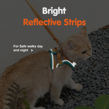 Cat Harness and Leash, Cat Harness Escape Proof, Soft Adjustable Cat Leash Breathable Comfortable Vest Easy to Wear, Easy Walk Leash for Small Medium Cats Kittens for Indoor Outdoor (Pink, M)
