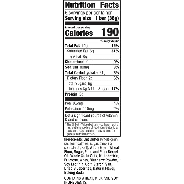 Crispy Creamy Wafer Bars, Blueberry, Whole Grain, 5 Bars, 6.5 oz - photo 2