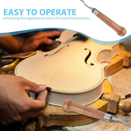 Violin Inlay Groove Carver Precision Purfling Knife Red Jujube Wood Luthier Tool for String Instrument Channel Cleaning and Detailing