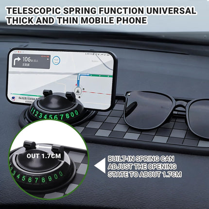 Multi Functional Anti-Slip Car Phone Mat with 360° Rotating Phone Holder, Car Dash Non Slip Mat Cell Phone Holder, for Phones, Sunglasses, and Daily Essentials