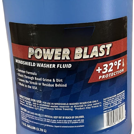 6-Gallons Power Blast +32°F Protection Windshield Washer Fluid | Removes Road Grime & Dirt, Ready to Use (6 Jugs of 1 Gallon)