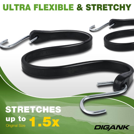 Cuerdas Elásticas con Ganchos (10 Pack) Heavy Duty en Tamaños 10", 15", 21", 31"