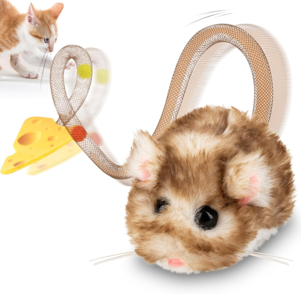 Interactive 360° Rolling Cat Toy with Squeak