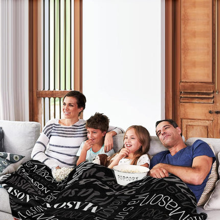 Ship Next Day, Personalized Baby Blankets for Baby Boys Girls, Kids Custom Name Blanket for Newborn Toddler Teen Adult, Monogram Daycare Receiving Throw Moms Gifts(30"x40") Black