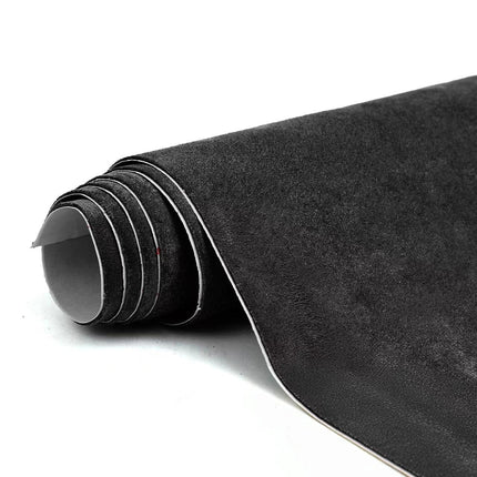 Película autoadhesiva de gamuza negra - 17x70 inch para interiores de auto - microfibra y cuero sintético autoadhesivos, film interior elástico para auto y decoración del hogar