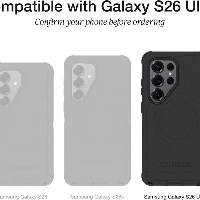 Black Rugged S26 Ultra Case with Magnets