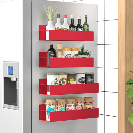 Metal Magnetic Spice Rack for Refrigerator Black, 4 Pack
