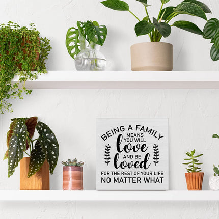 Family Quote Decorative Wooden Box Sign Being a Family Means You