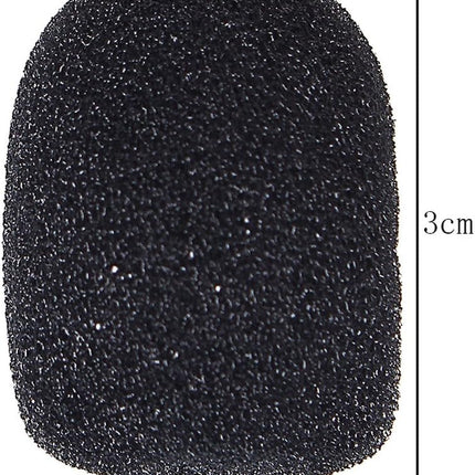 15 Pack Foam Microphone Windscreen, Lapel Headset Microphone Sponge Mini Foam Cover Shield Protection for Variety of Headset (Black)